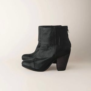 rag & bone black leather newbury ankle heel boots booties